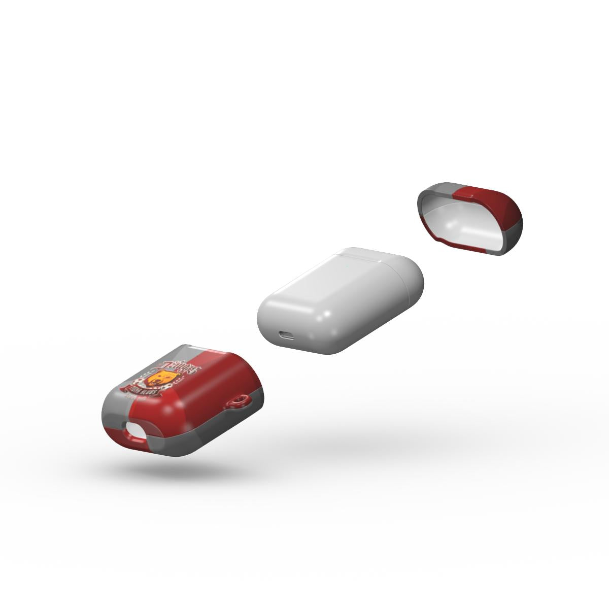Pilkas - Raudonas AirPods Case